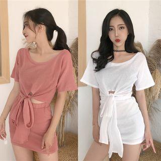 Tie-waist Cropped Top + Skirt