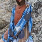 Long-sleeve Printed Button-down Long Shirt