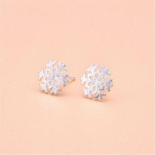 Snowflake Sterling Silver Earring 1 Pair - Silver - One Size