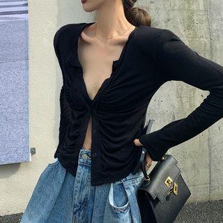 Long Sleeve V-neck Single Breasted Cardigan
