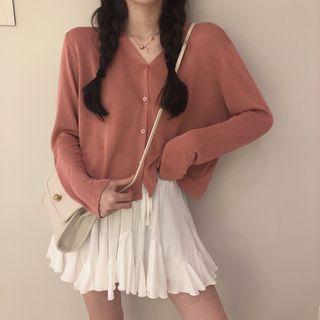 Plain Cardigan / Flared Shorts