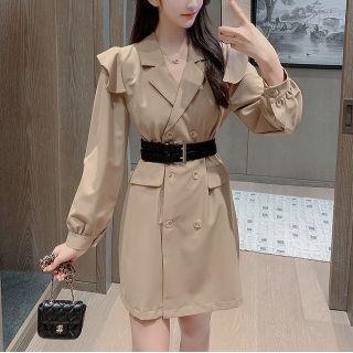 Double-breasted Ruffled Blazer Dress