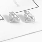 925 Sterling Silver Cutout Diamond Shape Earring Stud Earring - 1 Pair - Silver - One Size