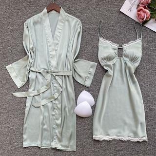 Set: Silk Night Dress + Robe