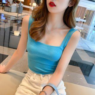 Square-neck Knit Camisole In 7 Colors