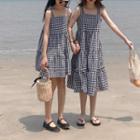 Plaid Shoulder-tie Sundress
