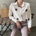 Long-sleeve Polka Dot Blouse