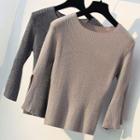 3/4-sleeve Glitter Knit Top