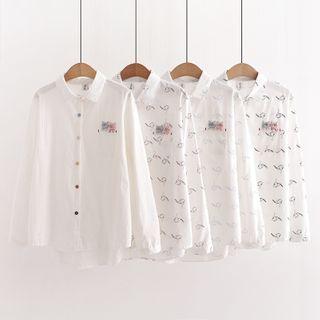 Long-sleeve Cat-accent Shirt