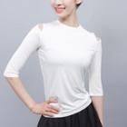Short-sleeve / Elbow-sleeve Cutout Dance Top