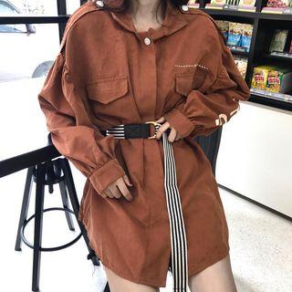 Buttoned Lettering Coat