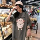 Cartoon Pig Short-sleeve Round Neck T-shirt