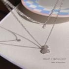 Rhinestone Heart Layered Necklace / Bracelet