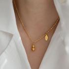 Gourd Pendant Stainless Steel Necklace Necklace - Gourd - Gold - One Size