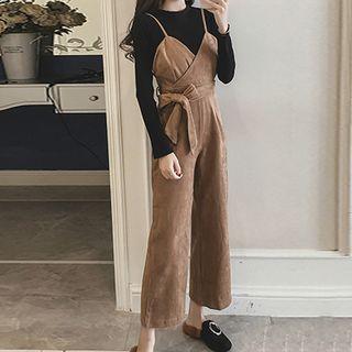 Set: Long-sleeve Top + Corduroy Jumper Pants