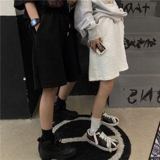 Couple Matching Quilted Wide-leg Sweatshorts