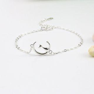 Alloy Cat & Moon Bracelet