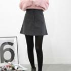 Zip-front A-line Mini Skirt