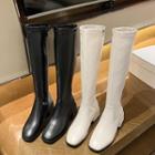 Plain Block-heel Tall Boots