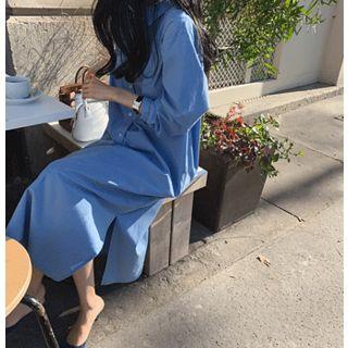 Half-placket Shirtdress In 2 Designs