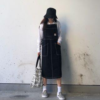 Canvas Jumper Dress Black - One Size