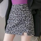Mini Leopard Print A-line Skirt