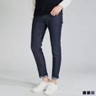 Stitched Raw-denim Slim-fit Jeans