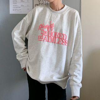 Lettering Sweatshirt Light Gray - One Size