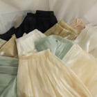 Elastic High-waist Mesh Midi Skirt In 5 Colors