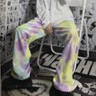 Tie-dyed Corduroy Straight-cut Pants As Shown In Figure - One Size