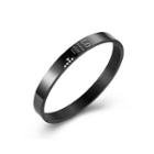 Simple Romantic Plated Black Love Geometric 316l Stainless Steel Bangle With Cubic Zirconia Black - One Size