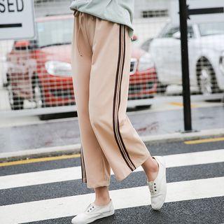 Tapped Wide-leg Sweatpants