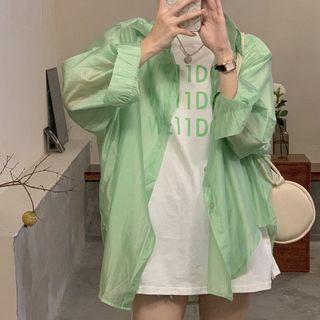 Plain Shirt / Elbow-sleeve Lettering T-shirt