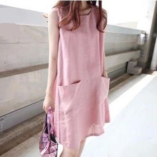 Dual-pocket Mini Tank Dress