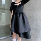 Set: Short-sleeve Shrug + Spaghetti Strap A-line Dress
