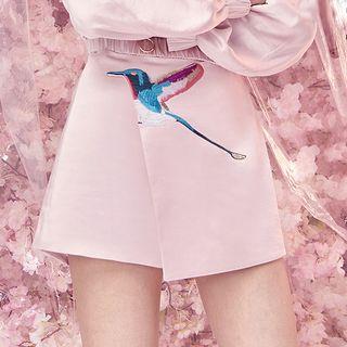 Bird Embroidered Skort