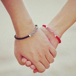 Couple Matching Sterling Silver String Bracelet