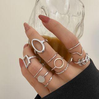 Set Of 11: Alloy Ring