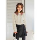 Tall Size Raglan-shoulder Slit-hem Sweater