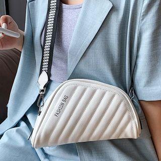 Wide Strap Quilted Zip Crossbody Bag