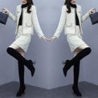 Set: Fleece Jacket + Mini A-line Skirt