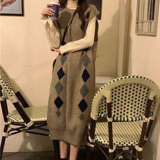 Long-sleeve Top / Sleeveless Knit Dress