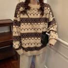 Patterned Sweater Beige - One Size