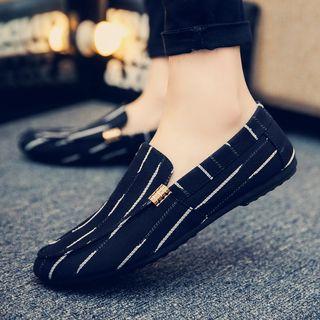 Piped Canvas Loafers