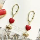Alloy Pig & Heart Dangle Earring As Shown In Figure - One Size