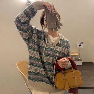 Jacquard Hooded Top