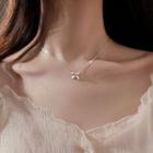 Bow Pendant Sterling Silver Choker Silver - One Size