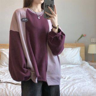 Color Block Patch Sweatshirt