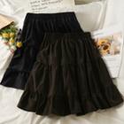 Elastic High-waist Ruched Mini Skirt