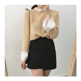 Asymmetric-hem A-line Miniskirt